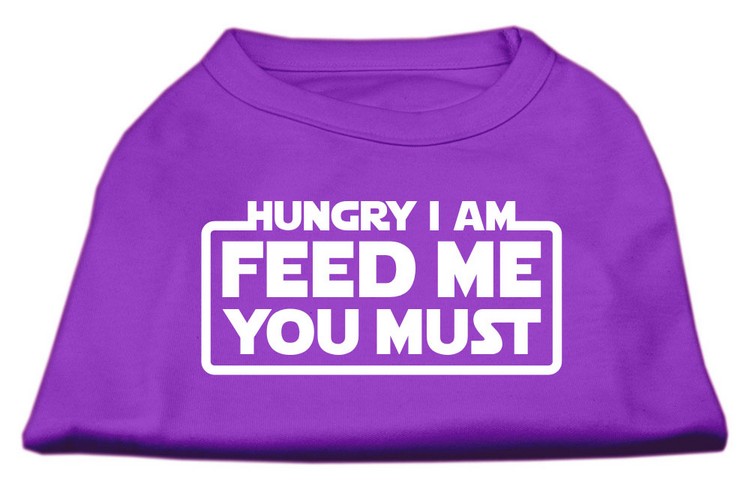 Hungry I am Screen Print Shirt Purple XS